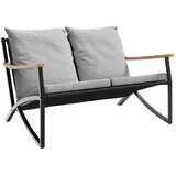  Vrtna klupa s jastucima 120 cm crna čelična | shoptok.hr