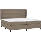  Krevet s oprugama i madracem smeđesivi 200x200 cm od tkanine | shoptok.hr