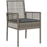  3-delni vrtni bistro set z blazinami siva poli ratan, (22015336) | Shoptok.si