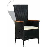  3-dijelni vrtni blagovaonski set s jastucima crni | shoptok.hr