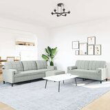 vidaXL 3-dijelni set sofa s jastucima svjetlosivi baršunasti | shoptok.hr