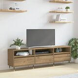 vidaXL TV omara Artizanski hrast Iverna plošča, masivni les Velik | Shoptok.si