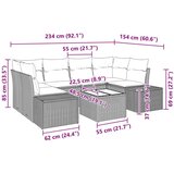  Vrtna sedežna garnitura z blazino 7 pcs Rjava poli ratan, (5000145280) | Shoptok.si