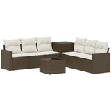  Set sofe 8 kom. Smeđa i krem bijela Poli Rattan i čelik | shoptok.hr