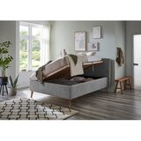 Meise Möbel Svijetlo sivi tapecirani bračni krevet s prostorom za odlaganje s podnicom 140x200 cm Riva – | shoptok.hr