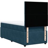 Box spring krevet s madracem tamnoplavi 90x200 cm baršunasti | shoptok.hr