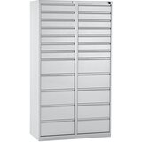 eurokraft basic Predalnik, jeklen, VxŠxG 1800 x 1000 x 500 mm, 24 predalov, barva predalov svetlo siva | Shoptok.si