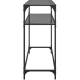  Konzolni stol s crnom staklenom površinom 98x35x81 cm čelični | shoptok.hr