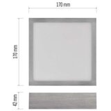  LED svetilo nadometno NEXXO, kvadratno, srebrno, 12,5W, nastavljiva CCT | Shoptok.si