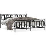 vidaXL Metalni okvir kreveta uzglavlje i podnožje crni 183x213 cm | shoptok.hr