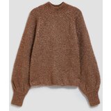 Marisse Turtleneck Sweater Decorated With Metallic Thread, Beige | shoptok.hr