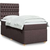 vidaXL Box spring postelja z vzmetnico temno rjava 100x200 cm blago, (21292096) | Shoptok.si