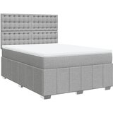  Krevet s oprugama i madracem svjetlosivi 140x190 cm od tkanine | shoptok.hr