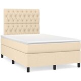  Krevet s oprugama i madracem krem 120 x 200 cm od tkanine | shoptok.hr