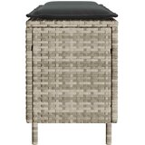  Vrtna klupa s jastukom svijetlosiva 110x30x40,5 cm poli ratan | shoptok.hr