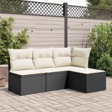  Vrtni tabure s jastukom crni 55 x 55 x 37 cm od poliratana | Eponuda.com
