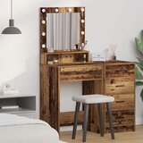  Toaletni stol s LED svjetlima - stari drvo 50x41x135 cm | shoptok.hr