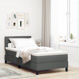 vidaXL Posteljni okvir z vzmetnico Temno siva Tkanina 90 x 190 cm Cene