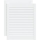 vidaXL Vrata za omarico z letvicami 2 kosa bela 61,5x49,4 cm borovina, (21413375) | Shoptok.si