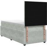  LED okvir za krevet s madracem Svjetlosiva 90 x 190 cm Baršun | shoptok.hr