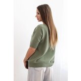 Kesi Włoski Women's short-sleeve viscose sweater khaki | shoptok.hr