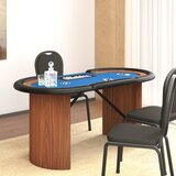 vidaXL Stol za poker za 10 igrača i držač za žetone plavi 160x80x75 cm Cijene