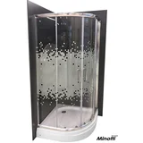 tuš kabina JAK5291 srebrni ram R90x185cm dizajnirano providno staklo