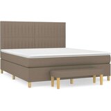  Box spring postelja z vzmetnico taupe 160x200 cm blago, (20894461) | Shoptok.si
