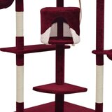 vidaXL penjalica za mačke sa stupovima za grebanje od sisala 203 cm crvena i bijela | shoptok.hr