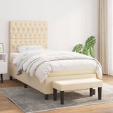 vidaXL Krevet s oprugama i madracem krem 90 x 200 cm od tkanine Cijene