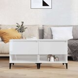 vidaXL stranska mizica 2 kosa visok sijaj bela 50x46x50 cm inžen. les | Shoptok.si