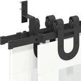 vidaXL Komplet opreme za drsna vrata 200 cm jeklo črne barve | Shoptok.si