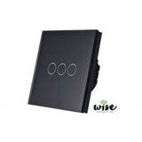 Wise wifi + RF prekidac (naizmenicni) stakleni panel, 3 tastera crni WPRF023 Cene