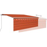 Tenda na ručno uvlačenje s roletom LED 4 x 3 m narančasto-smeđa | Eponuda.com