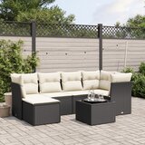vidaXL 7-dijelni set vrtnih sofa od poliratana s jastucima crni | shoptok.hr