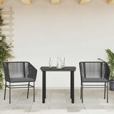  3-dijelni vrtni blagovaonski set s jastucima od crnog | shoptok.hr