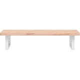  Zidna polica za umivaonik od čelika i masivne bukovine Smeđa 80 x 40 x 2.5 cm | shoptok.hr