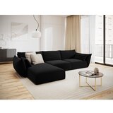 Mazzini Sofas Črna žametna kotna sedežna garnitura z ležalnikom (levi kot) Vanda – | Shoptok.si