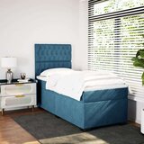 vidaXL Box spring postelja z vzmetnico modra 80x200 cm žamet, (21308939) | Shoptok.si
