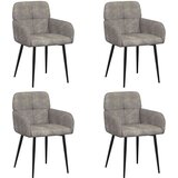 vidaXL Jedilni stoli 4 pcs Umetno nubuk usnje Svetlo siva, (5000296747) | Shoptok.si