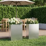  Vrtna saksija 2 kom. Srebrna 50 x 20 x 75 cm Pocinčani čelik | shoptok.hr