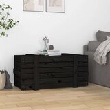 vidaXL Škatla za shranjevanje črna 91x40,5x42 cm trdna borovina | Shoptok.si