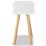  Nočna mizica 2 kosa masivna borovina 40x30x61 cm bele barve, (20624334) | Shoptok.si