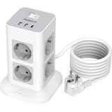 TESSAN Stolpna razdelilna vtičnica (TPS03-DE-C), 8x AC, 2x USB-A in 1x USB-C – zaščita, kabel 2 m, (5000257221) Cene