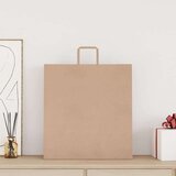 vidaXL Papirnate vrečke 250 kosov z ročaji rjave barve 45x17x48 cm | Shoptok.si