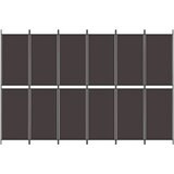 Sobna pregrada s 6 panela smeđa 300 x 200 cm od tkanine | shoptok.hr