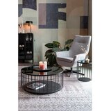 White Label Črna okrogla mizica s stekleno mizno ploščo 80x80 cm Lance – | Shoptok.si