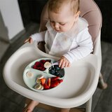 BabyOno Silikonski okrugli tanjur s odjeljcima i vakuumom 6 m+, mint | shoptok.hr