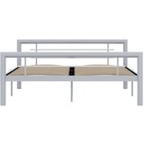  Posteljni okvir siv in bel kovinski 140x200 cm, (20606490) | Shoptok.si