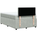 vidaXL Box spring postelja z vzmetnico svetlo siva 120x190 cm žamet | Shoptok.si